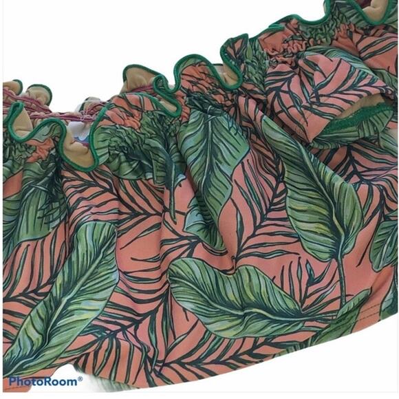 ModCloth High Dive Tropical Capped Sleeve Swim Top XL - Picture 8 of 15